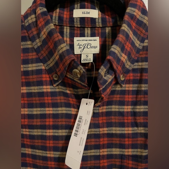 J.Crew Mens Flannel Small Slim Fit - Picture 1 of 3